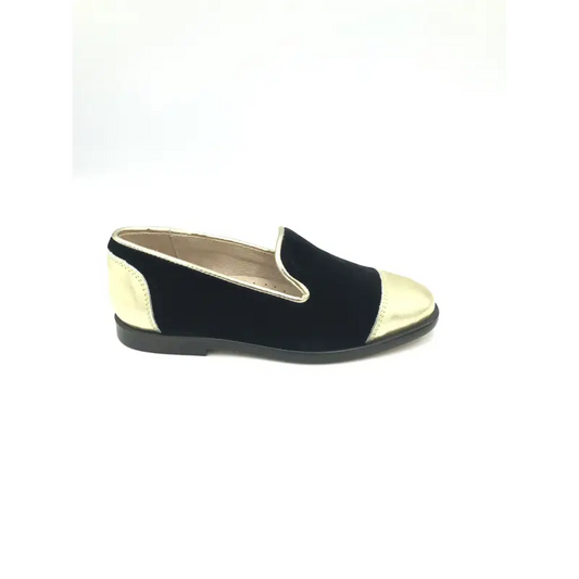 Hoo black velvet gold loafer 3052 - unisex