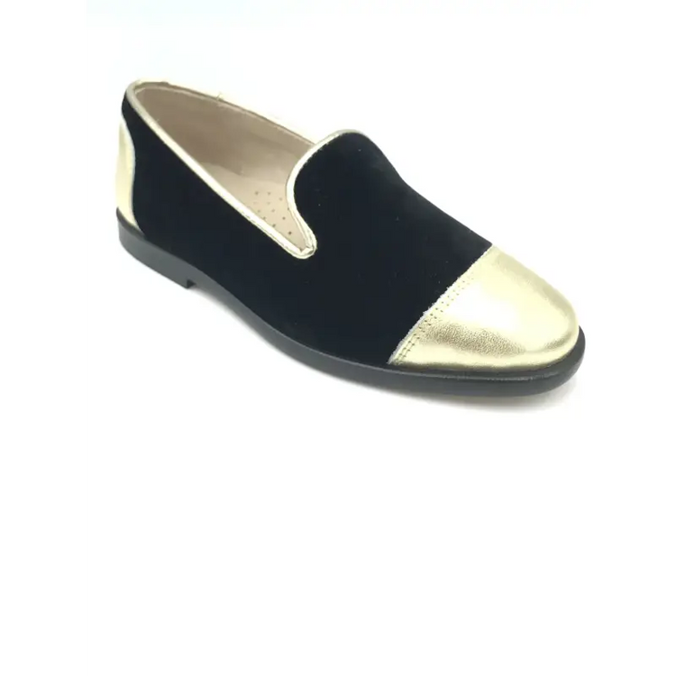 Hoo black velvet gold loafer 3052 - unisex