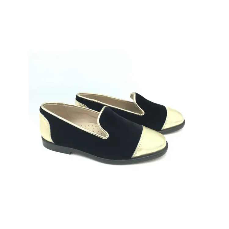 Hoo black velvet gold loafer 3052 - unisex