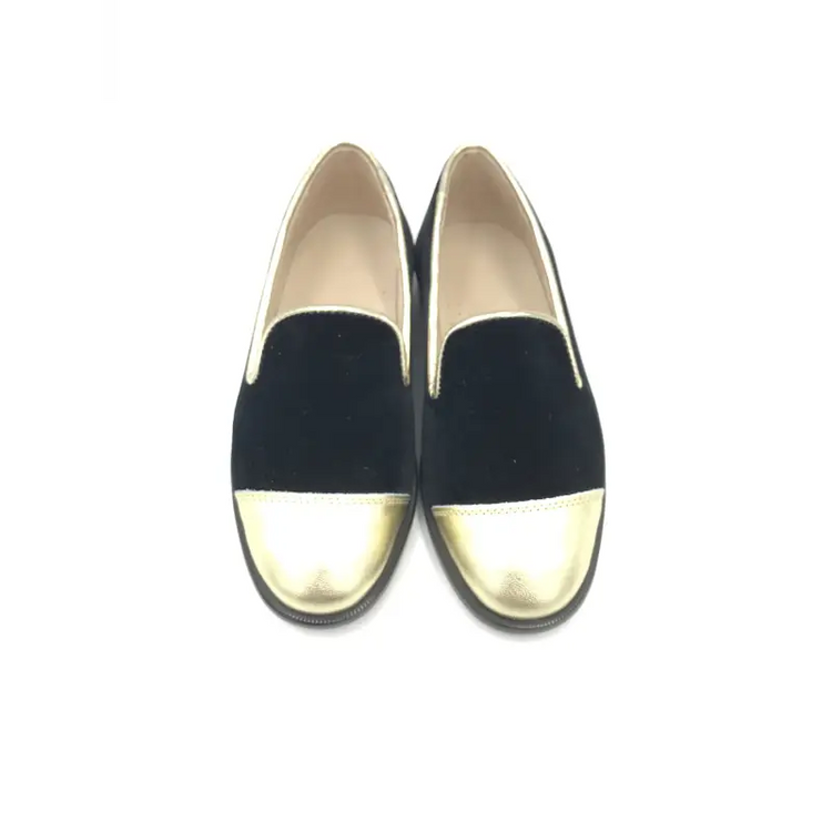 Hoo black velvet gold loafer 3052 - unisex