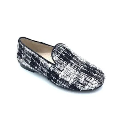 Hoo black white plaid loafer 3071/3062 - girls