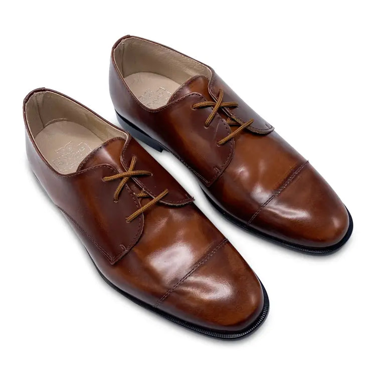 Hoo brown high shine lace oxford 2277 - unisex