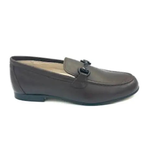 Hoo brown leather chain loafer 2273 - boys