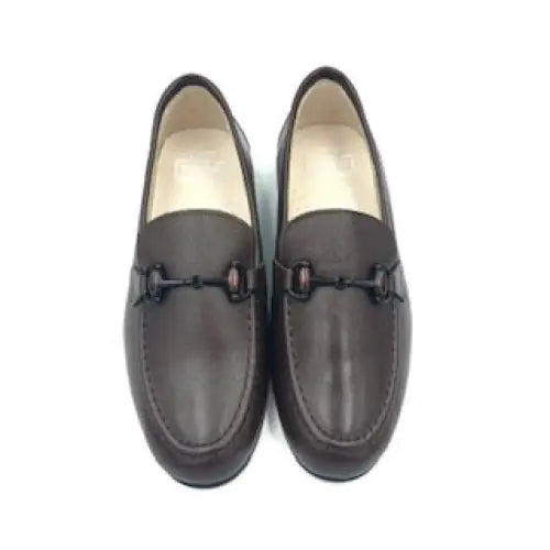 Hoo brown leather chain loafer 2273 - boys