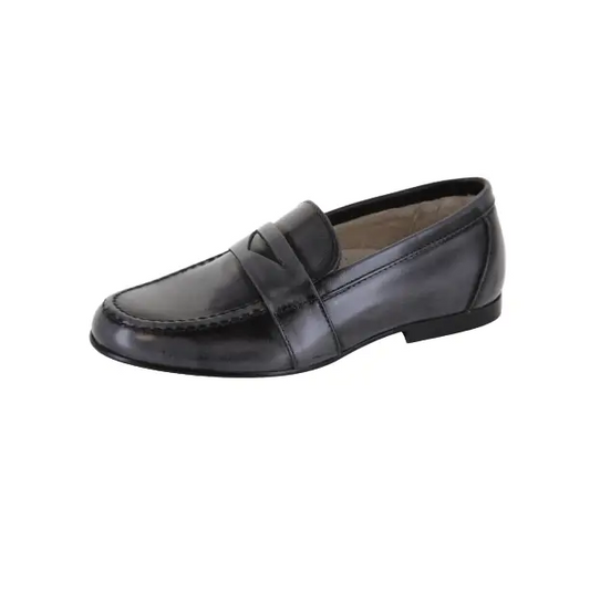 Hoo grey high shine penny loafer 2175 - boys