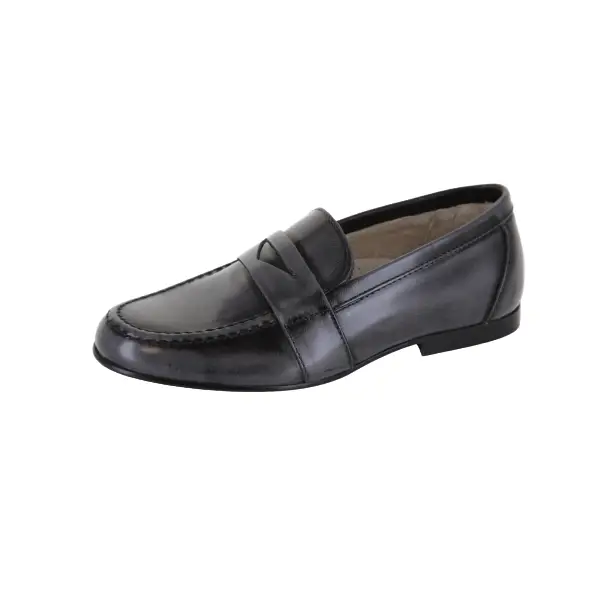 Hoo grey high shine penny loafer 2175 - boys