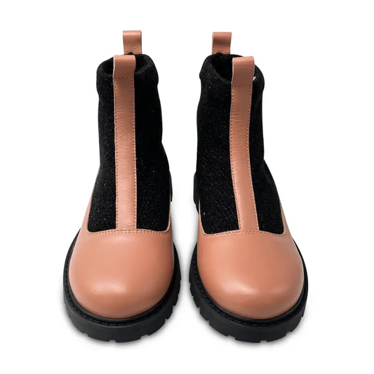 hoo-mauve-pink-leather-slip-on-sock-bootie-girls