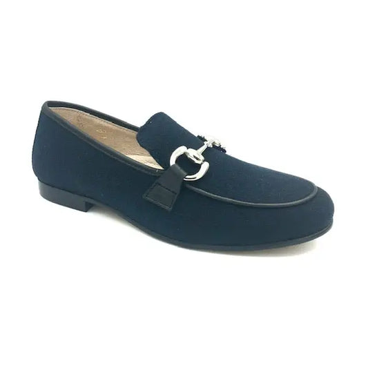Hoo navy wool chain loafer 3076 - girls
