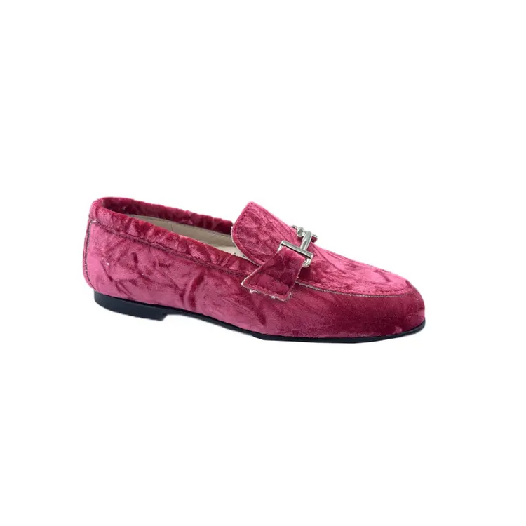 Hoo pink crushed velvet chain loafer 3181 - girls