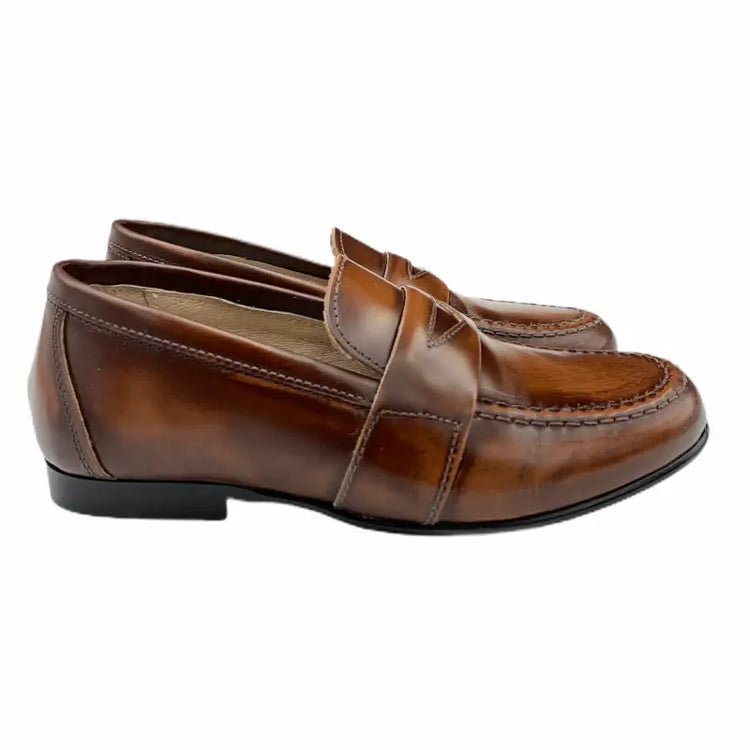 Hoo ralphs brown leather loafer - boys