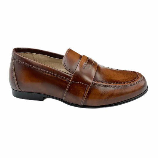 Hoo ralphs brown leather loafer - boys