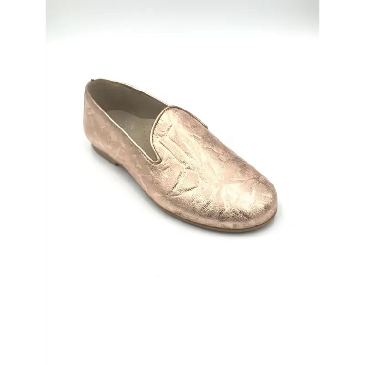 Hoo rose gold crinkle slip on loafer 2300 - girls