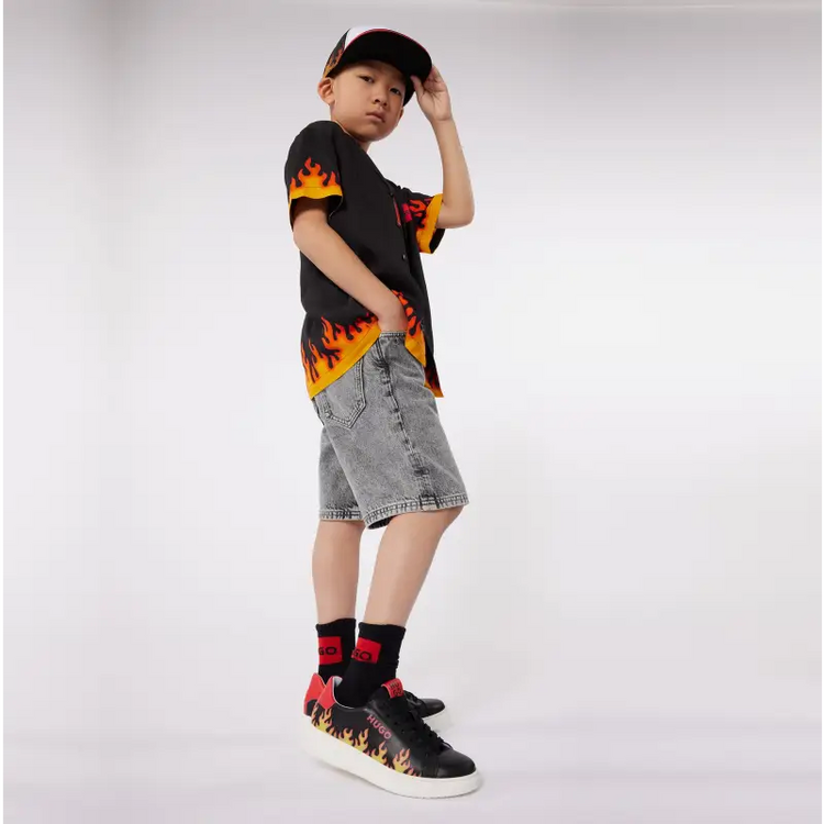 Hugo boss black bonfire lace sneakers g00102 - girls