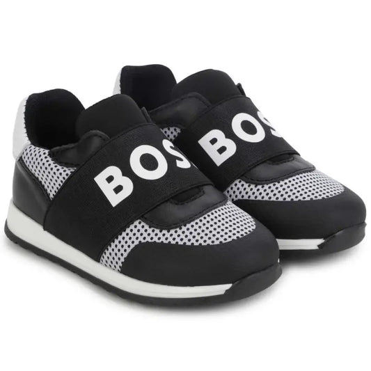 Hugo boss black white mesh logo sneaker j09192 - boys