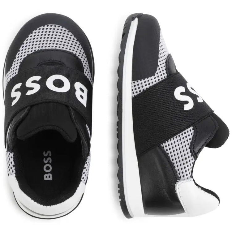 Hugo boss black white mesh logo sneaker j09192 - boys