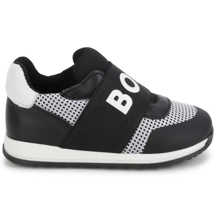 Hugo boss black white mesh logo sneaker j09192 - boys
