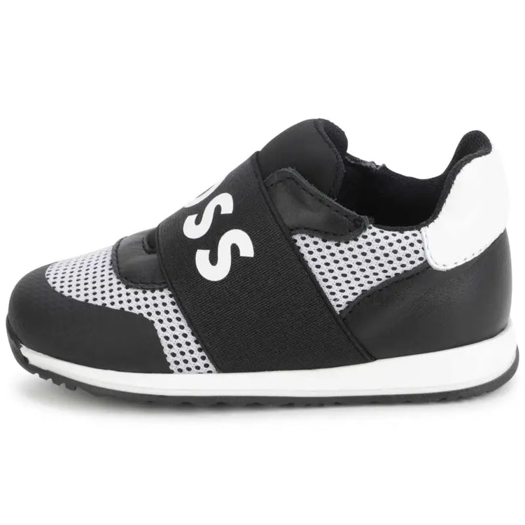 Hugo boss black white mesh logo sneaker j09192 - boys