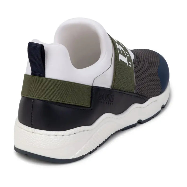 Hugo boss khaki mesh logo sneaker j29t93 - boys