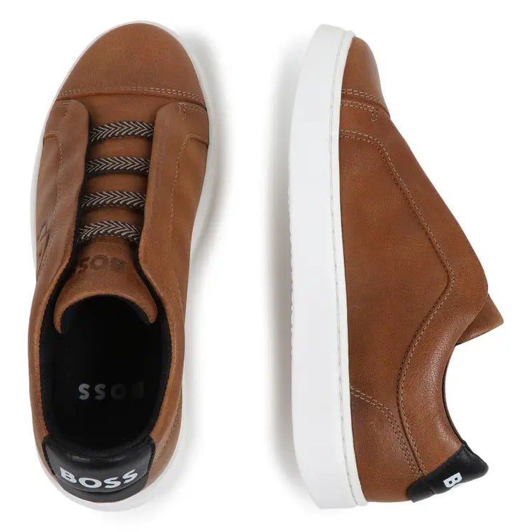 Hugo Boss Russet Brown Slip on Sneaker J51316 - BOYS