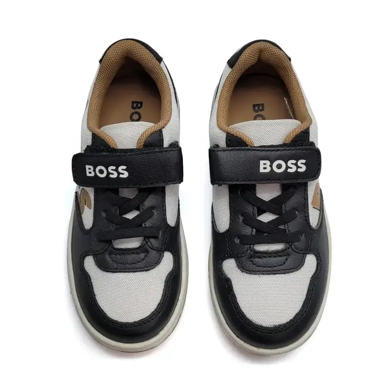 Hugo boss tan black velcro sneaker for fast shipping