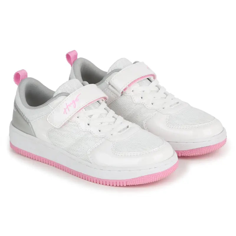 Hugo silver pink velcro sneaker g00103 - girls