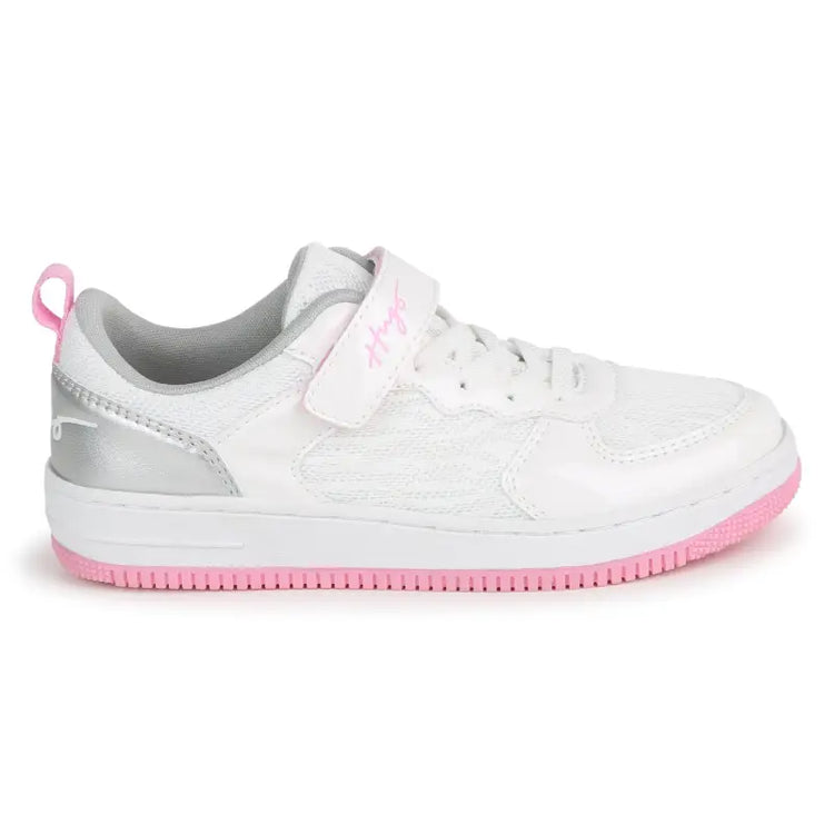 Hugo silver pink velcro sneaker g00103 - girls
