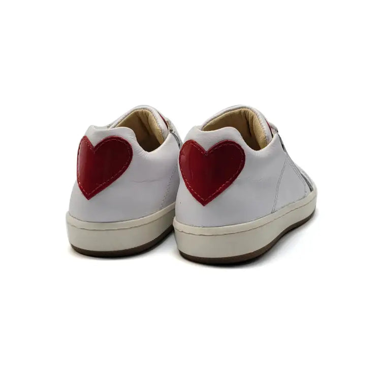 Jolee BSNK White Silver Heart Slip on Sneaker - GIRLS