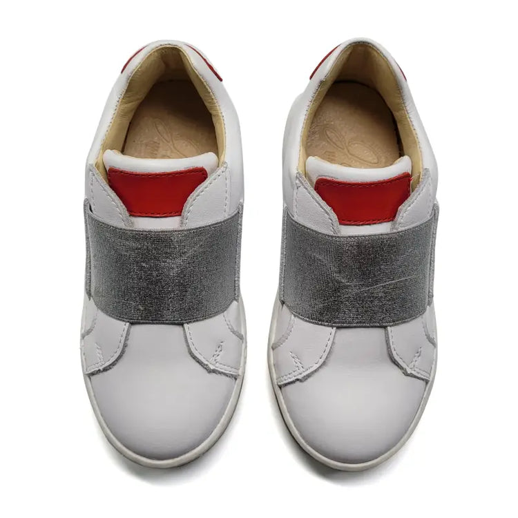 Jolee BSNK White Silver Heart Slip on Sneaker - GIRLS