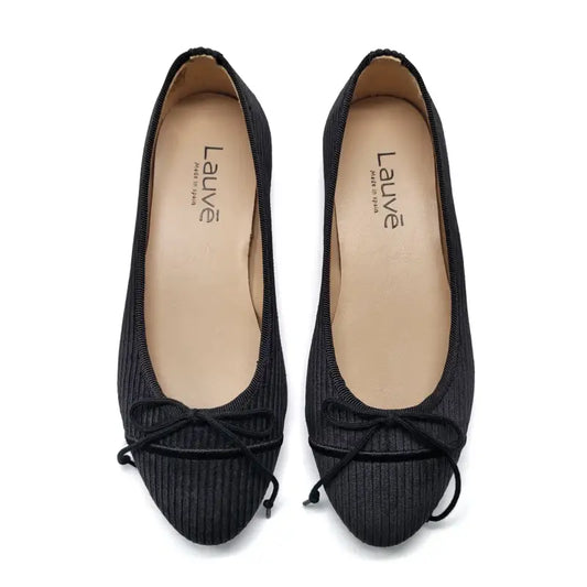 Lauve black corduroy ballet flat 2429 - ballet flat