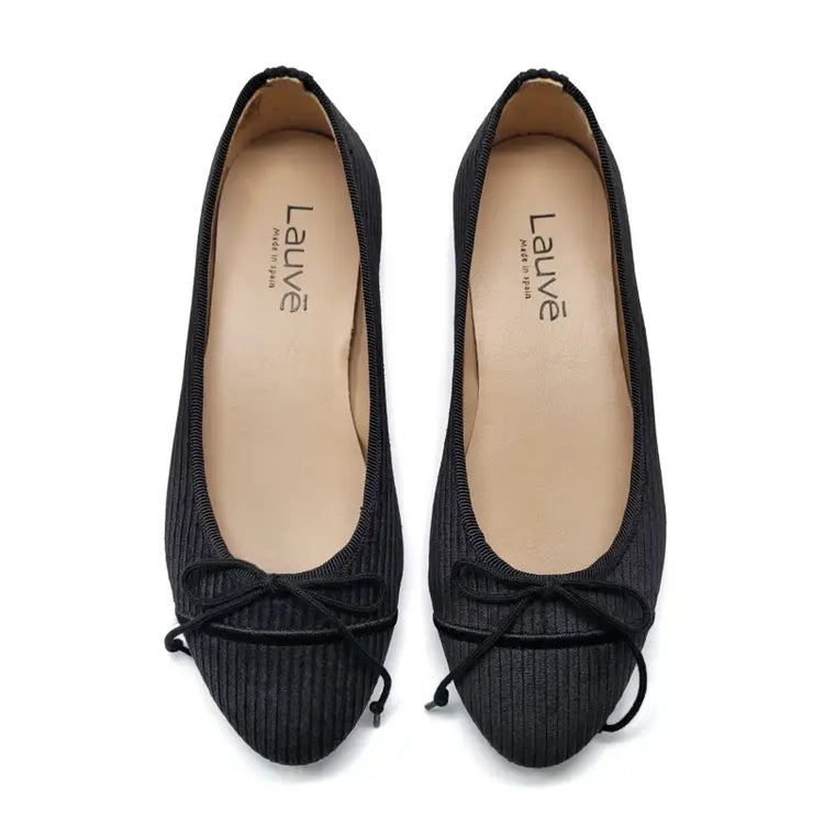 Lauve black corduroy ballet flat 2429 - ballet flat