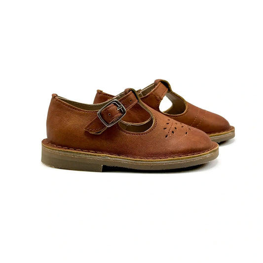 Lauve camile natural cognac baby t strap shoes fast shipping