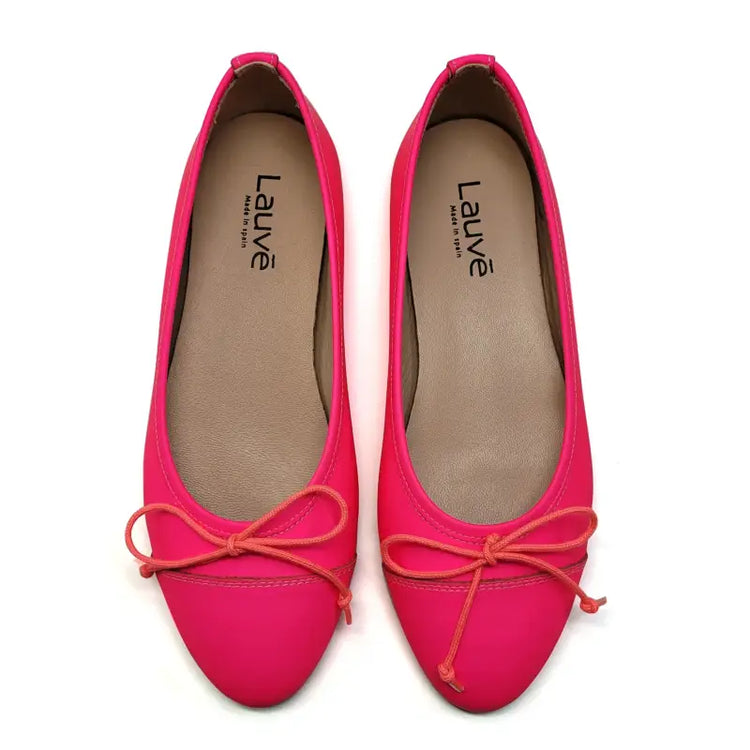Lauve Higlighter Pink Lotus Gum Bow Ballet Flat 2241 - GIRLS