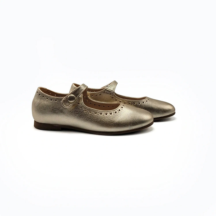 Lauve lissa gold heart mary jane leather shoes fast shipping