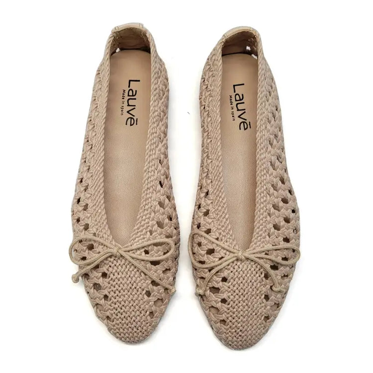Lauve Taupe Braided Hi Cut Ballet 2240 - GIRLS