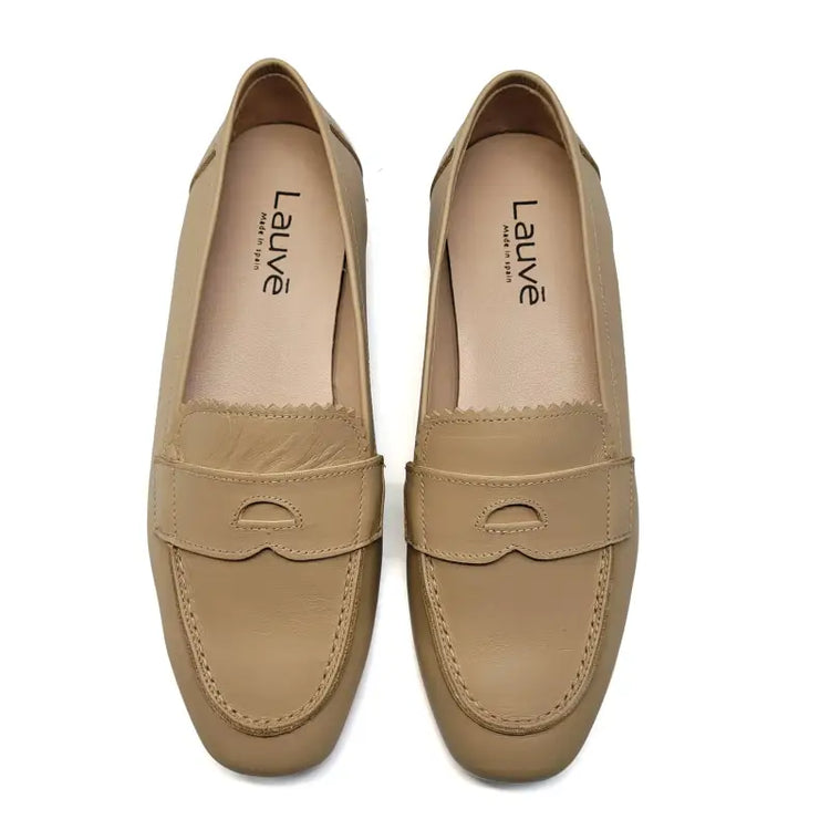 Lauve Taupe Penny Scalloped Loafer 2243 - GIRLS