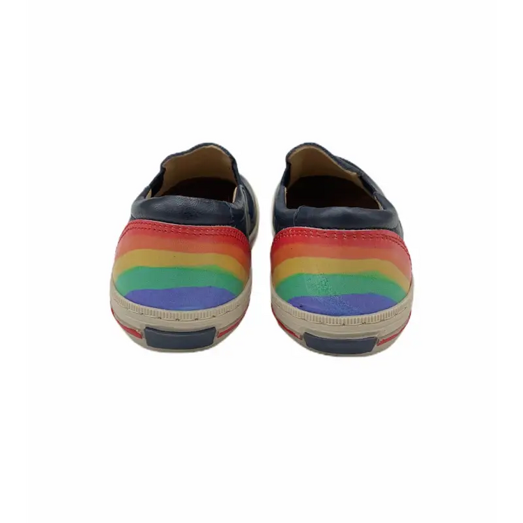 Lindo navy rainbow slip on sneaker 5913 - girls