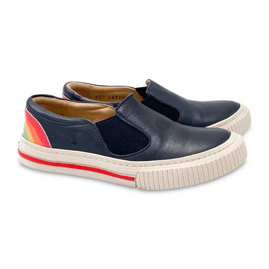 Lindo navy rainbow slip on sneaker 5913 - girls
