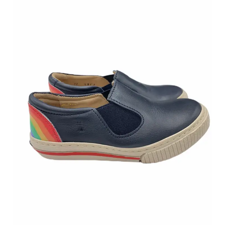 Lindo navy rainbow slip on sneaker 5913 - girls