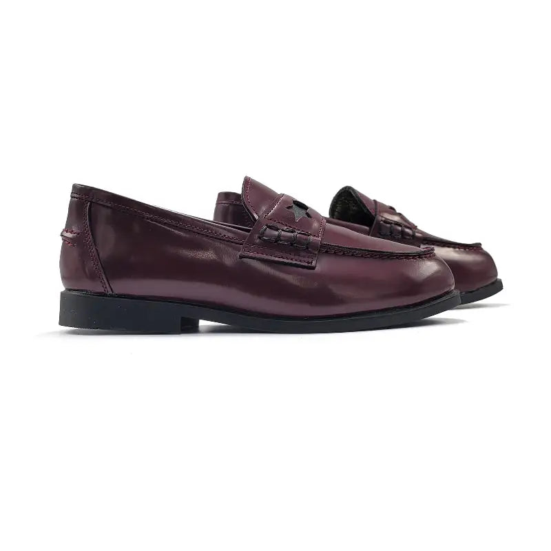 LMDI Castellano Grey Star Loafer for Girls Leather Spain