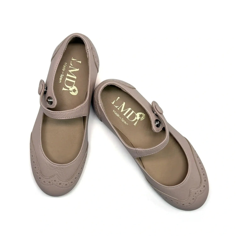 Pink wingtip mary jane leather shoes fast shipping