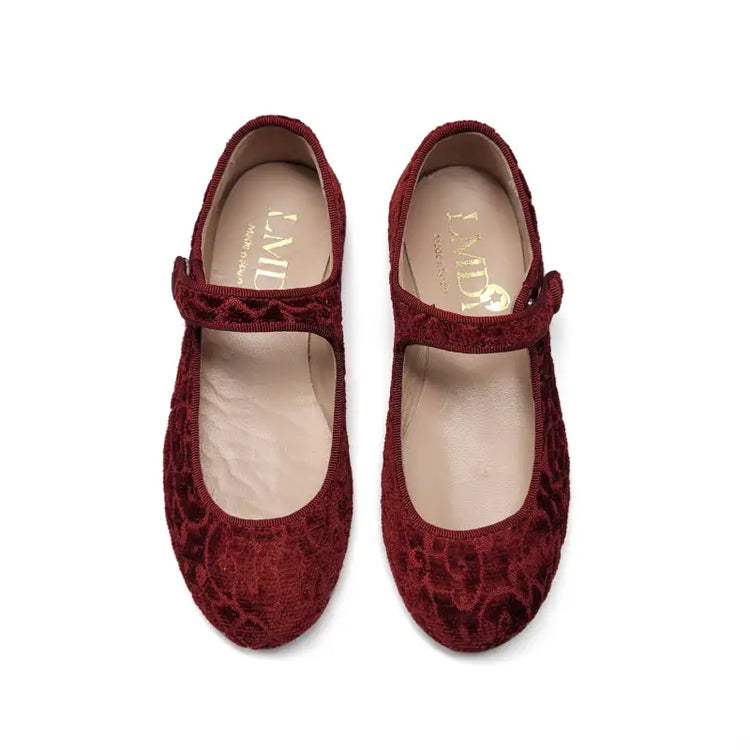 Lmdi iria burgundy velvet mary jane - mary jane