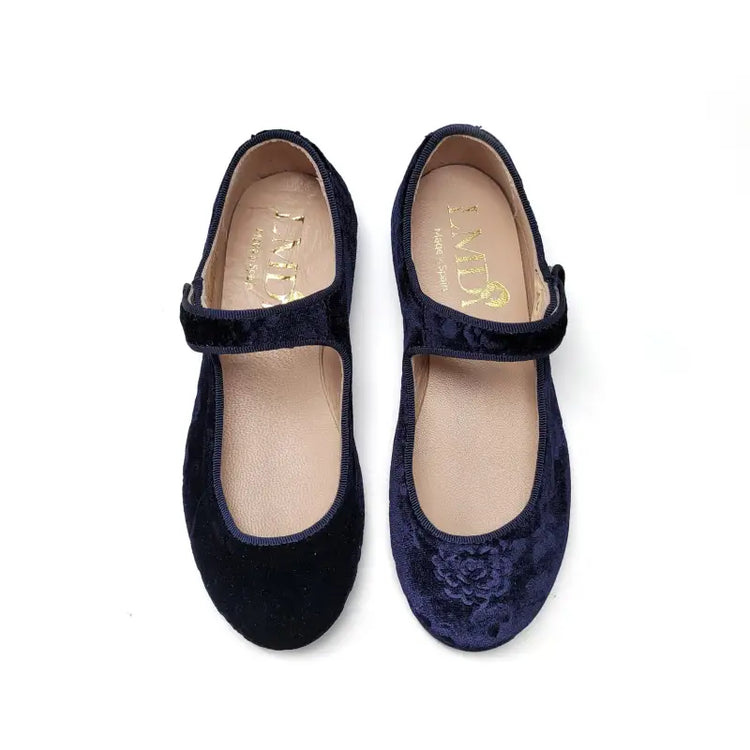 Lmdi iria navy butterflies velvet mary jane - mary jane