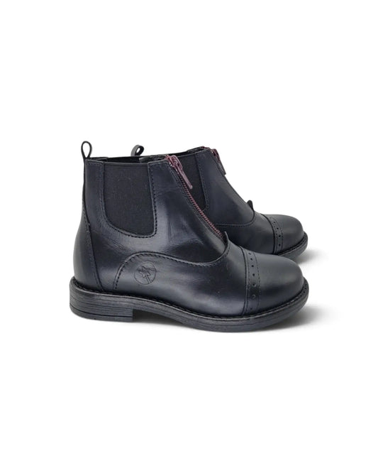 Lmdi picadeira black leather burgundy bootie | kids shoes fast shipping