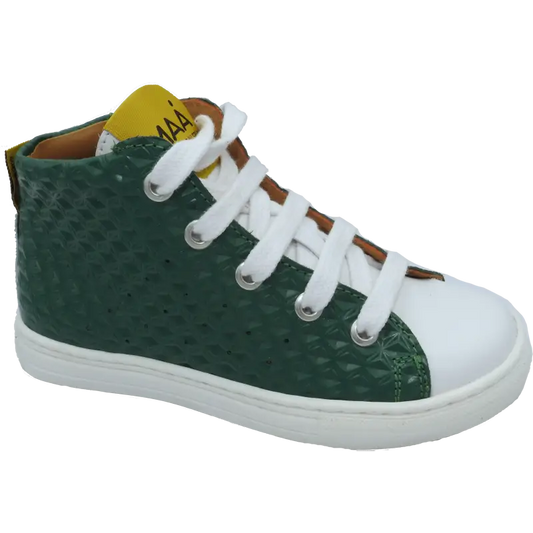 Maa by manuela de juan green technic high top side zipper sneaker c355 - boys