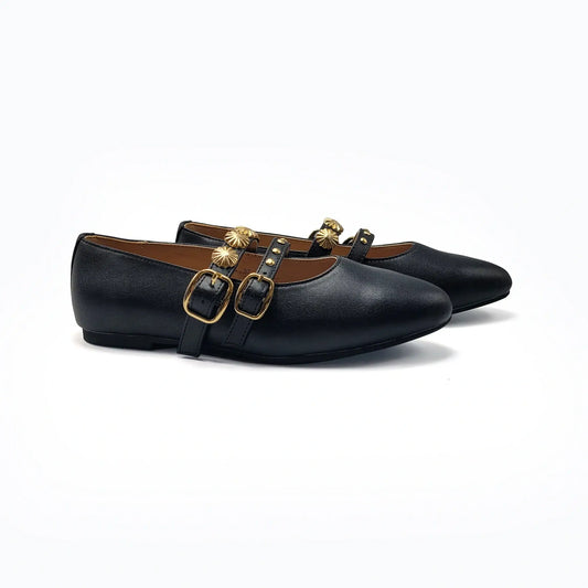 Black Strap Mary Jane Glam Gold