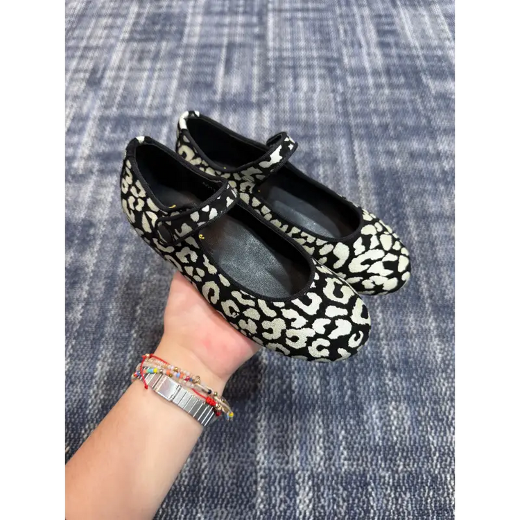 Mamelina black gold print suede mary jane a011 mary jane
