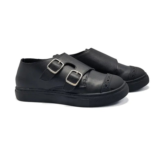 Mamelina Black Gum Monk Strap Sneaker 20209