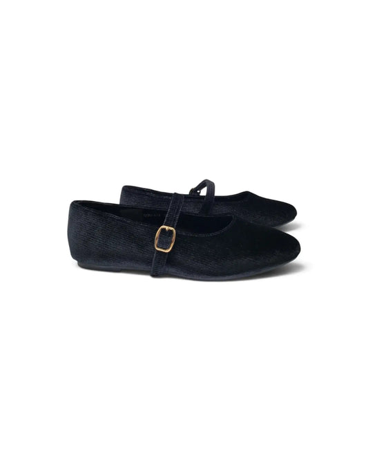 Mamelina black ribbed velvet mary jane 123014 fast shipping