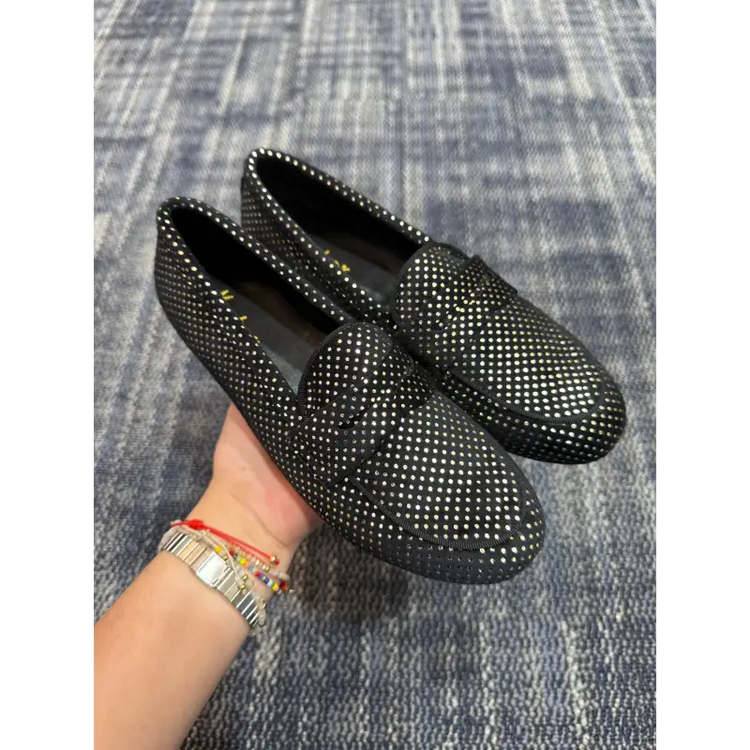 Mamelina black velvet sparkle dress slip on loafer 72989 28 slip on dress