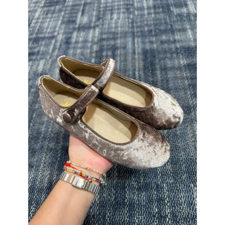 Mamelina chestnut brown velvet mary jane a011 mary jane